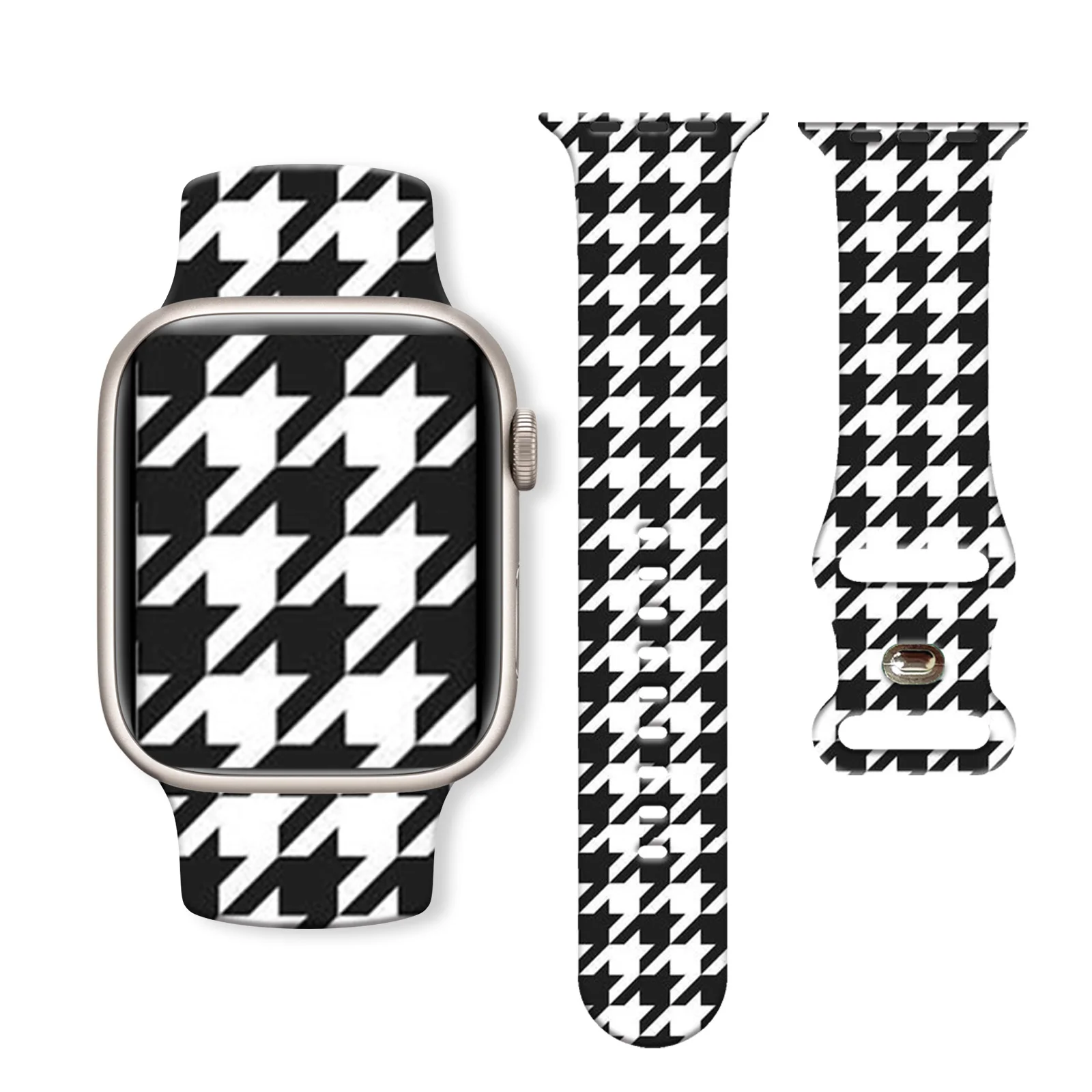 

"Thousand Birds Grid" Printed Strap for Apple Watch 46mm 45mm 42mm 40mm Watchband Replaceable Bracelet for iWatch 10 9 8 7 Band