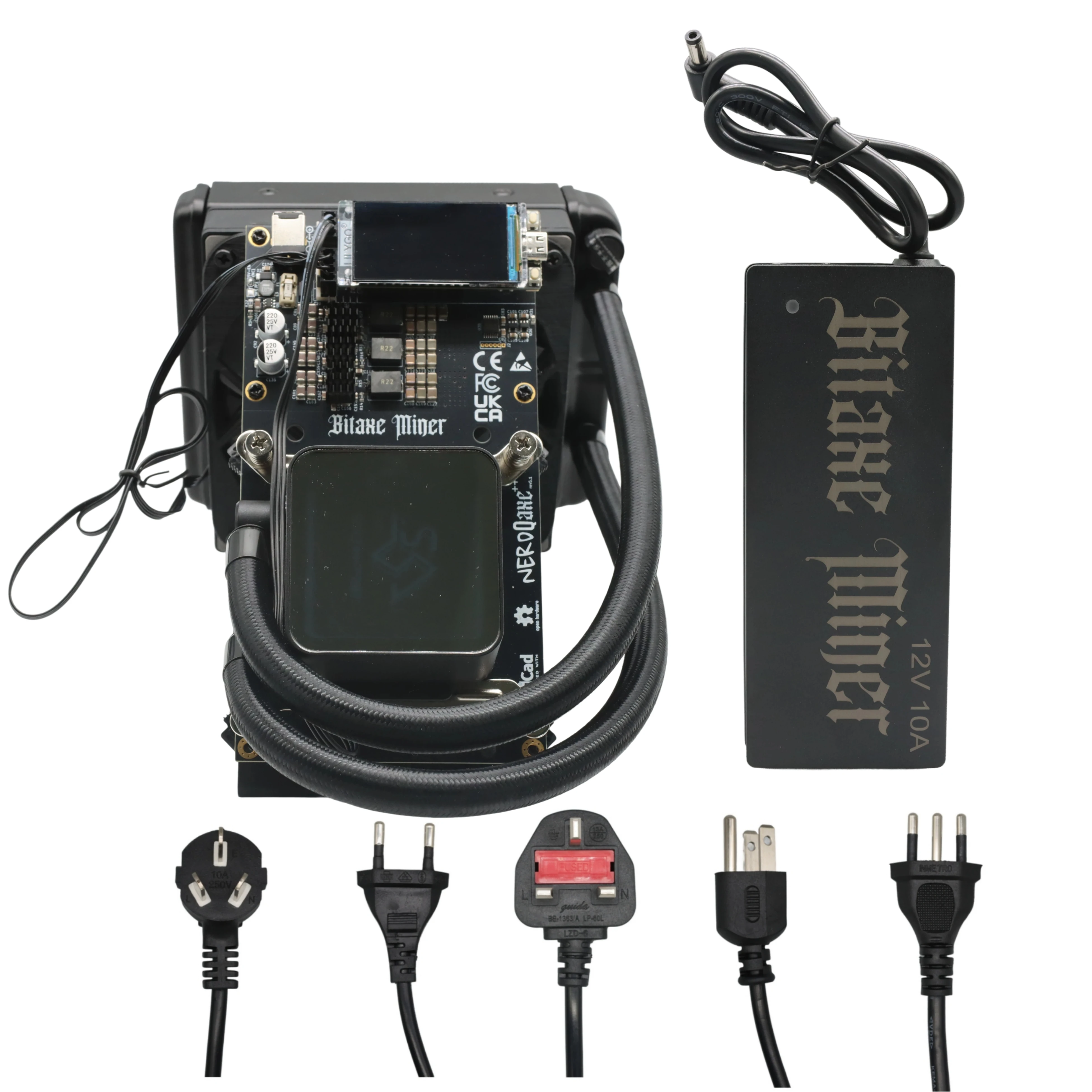 新しい Bitaxe Miner NerdQaxe++ 4.8Th/s BTC コインマイニングマシンハイドロ液体クーラービットコイン Asic Miner 電源付き
