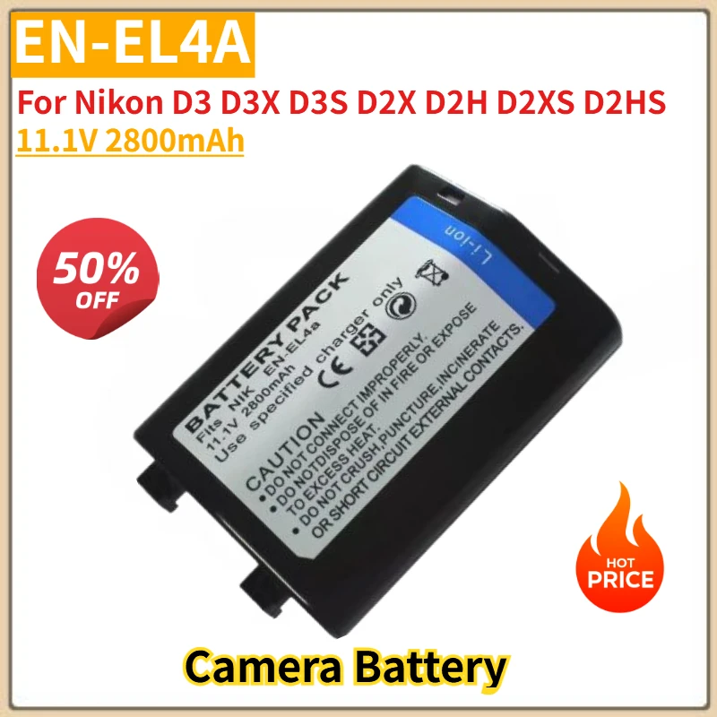 

Camera Battery 11.1V 2800mAh EN-EL4A for Nikon D2X D2H D2XS D2HS D3 D3X D3S Replacement Battery Brand-New High Quality