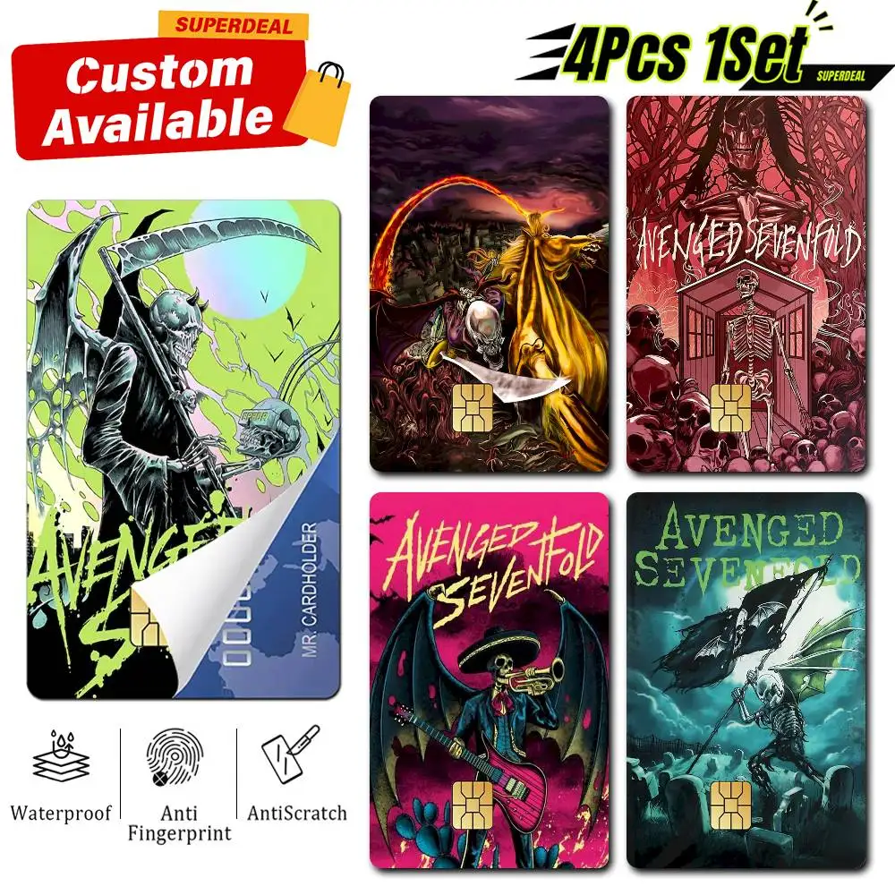A7X Band Avenged Sevenfold Card Stickers for Bank Access Protective Waterproof Film Cover Sticker Gift