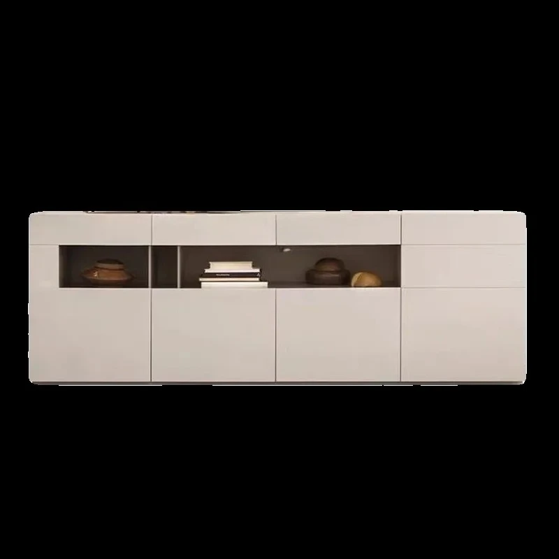 

Modern light luxury solid wood dining side cabinet, living room tea multi-functional storage, Italian paint cupboard9338