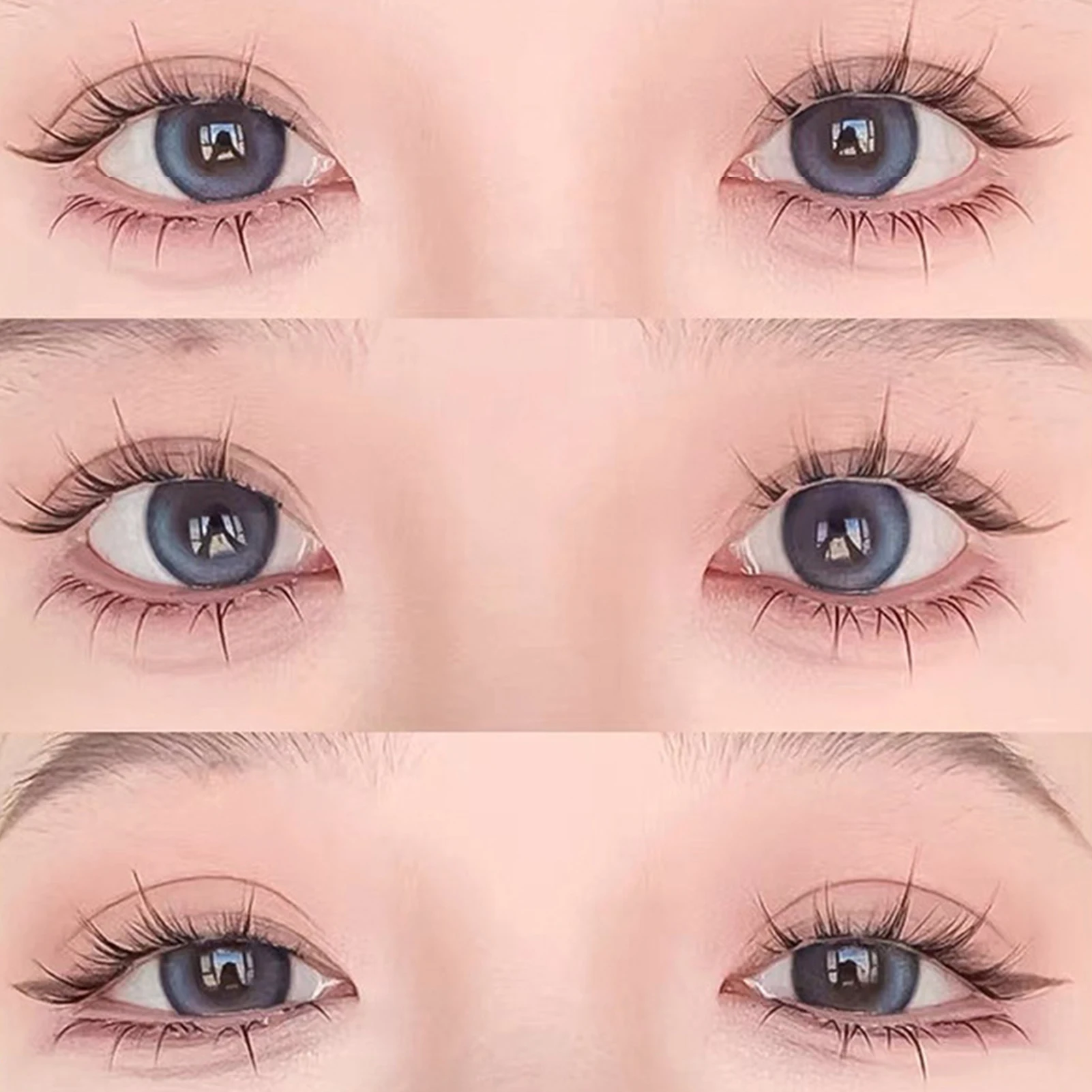 10줄 한국 만화 자연스러운 가벼운 아래 속눈썹 클러스터 방수 만화 속눈썹 연장 패션쇼 댄스 메이크업 도구