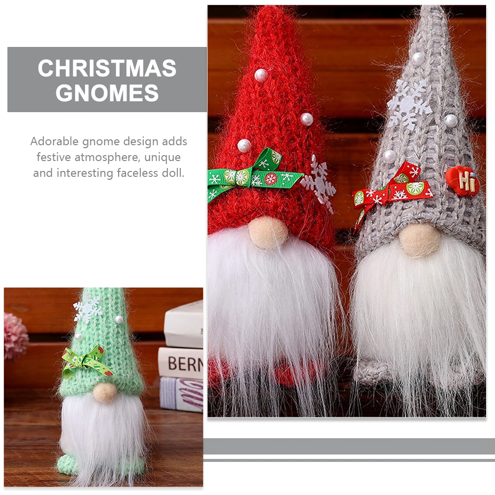

3 Pcs Ornaments Christmas Gnome Decor Adorable Design Festive Atmosphere Home Office Baby Growth Commemoration