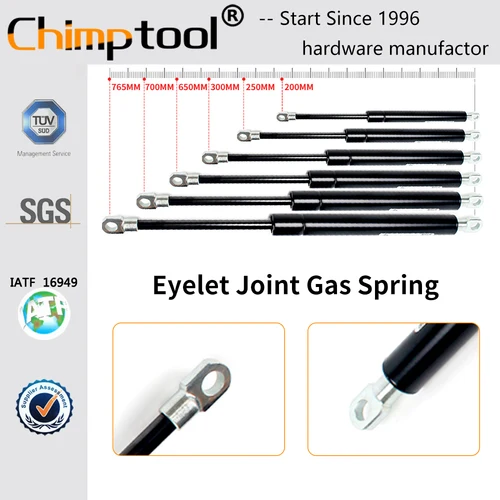 Resorte de Gas con junta de ojal, amortiguador Universal, soporte de elevación hidráulica, barra de puntal para cama RV, muebles de coche, puede personalizar, 1 ud.