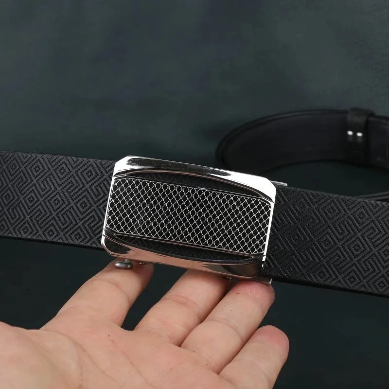 ceinture-en-cuir-de-vache-veritable-pour-homme-boucle-a-carreaux-faite-a-la-main-boucle-simple-importee-d'italie-ceinture-en-cuir-de-vache-de-premiere-qualite-acier-inoxydable-304