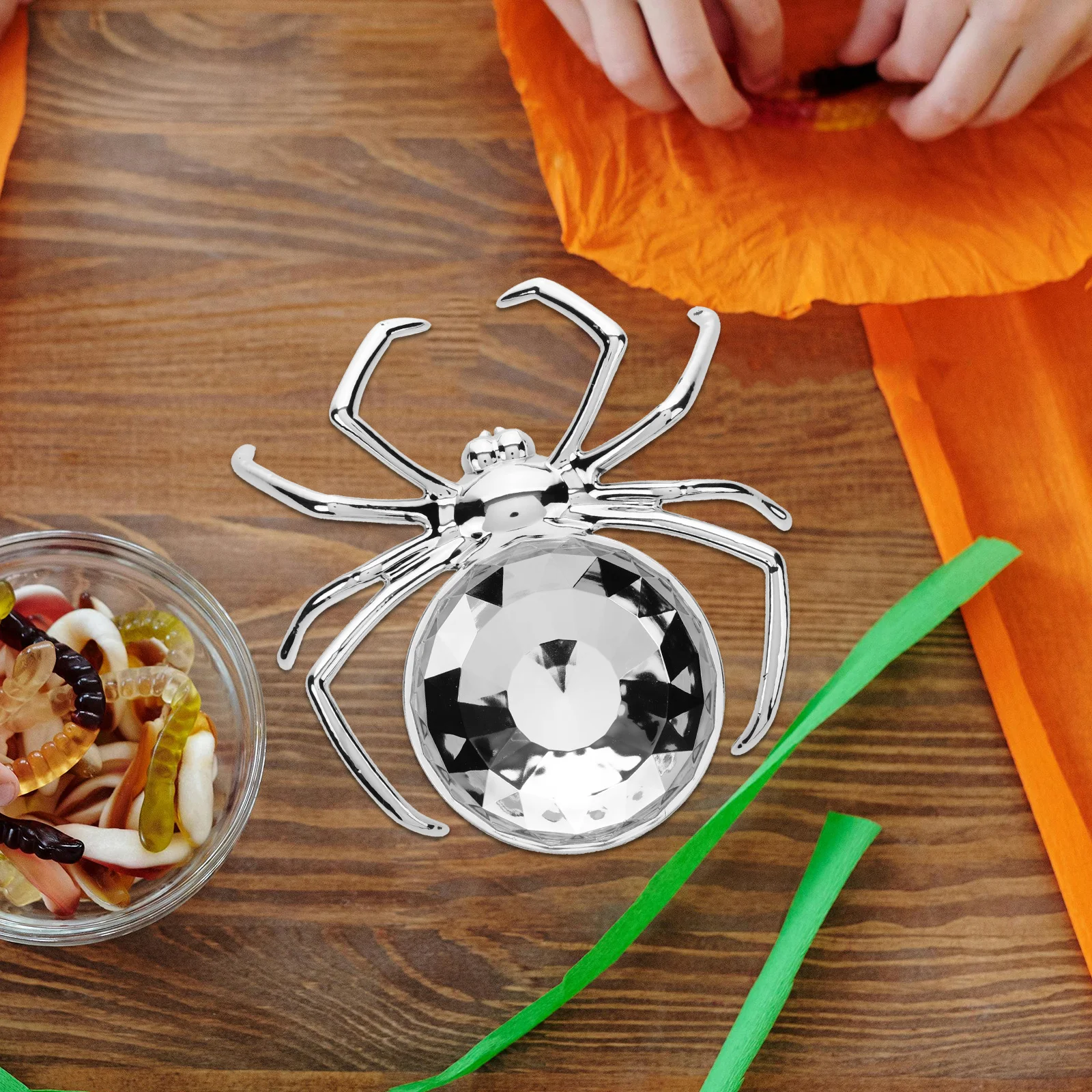 Reutilizável halloween aranha prato de frutas plástico lanche armazenamento prato de doces servindo prato desktop halloween servindo prato