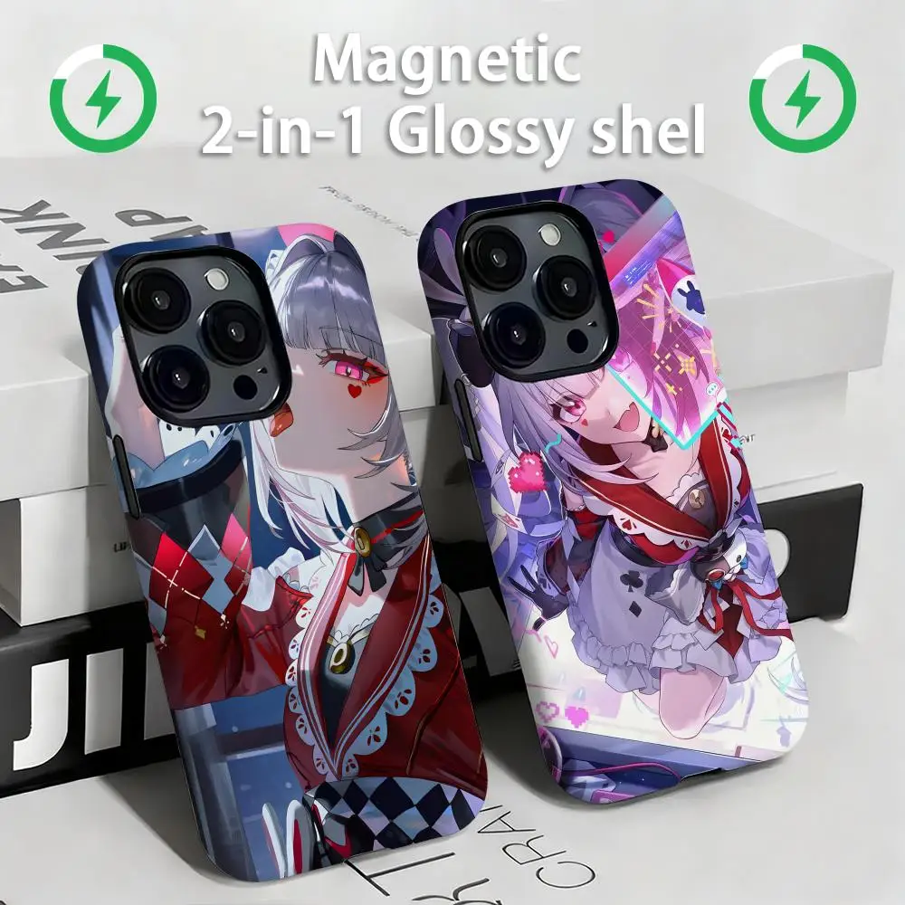 Чехол для телефона Honkai Star Rail Sparxie с магнитной глянцевой оболочкой 2-в-1 для iPhone 17 16e 16 15 14 13 12 11Pro Max Plus