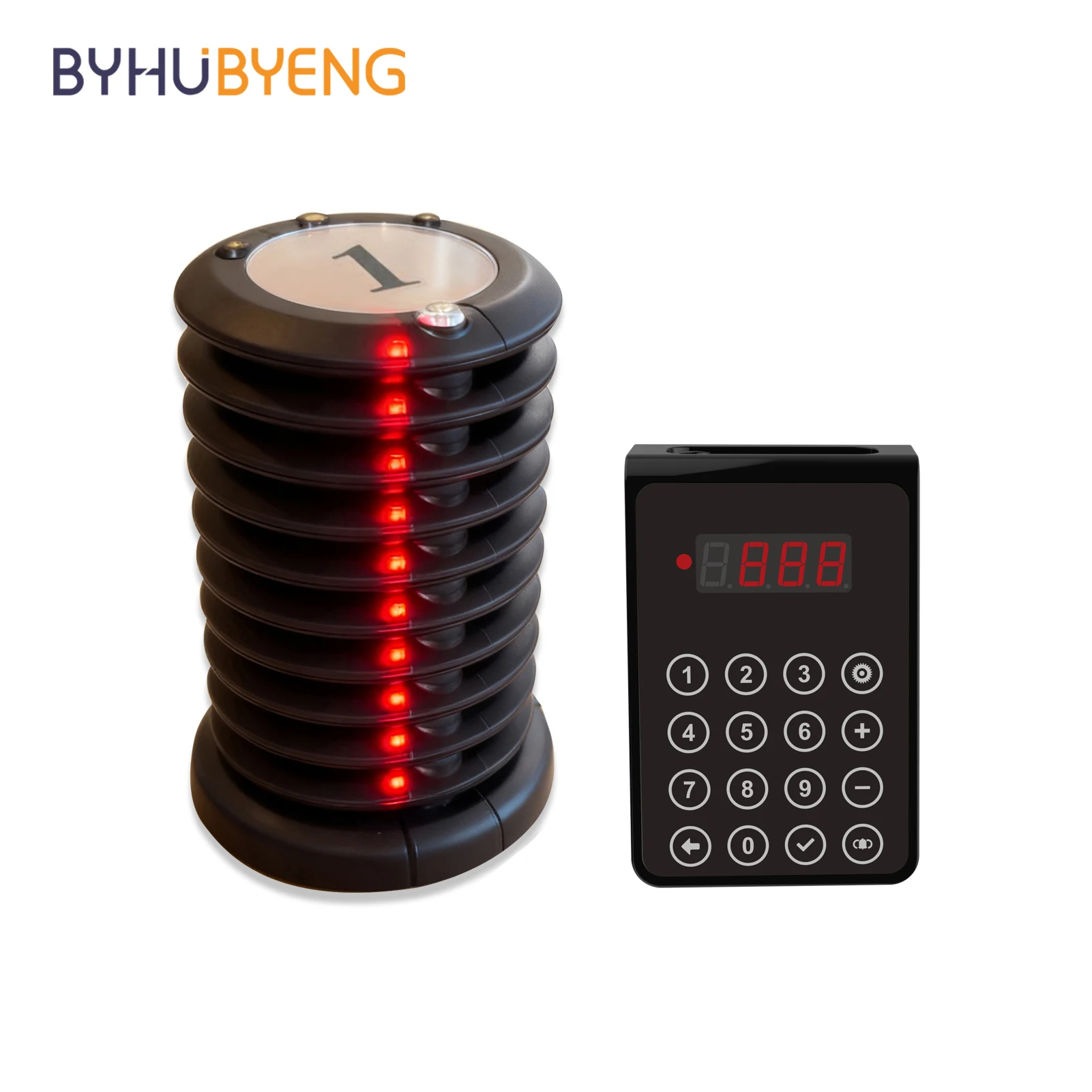 

Wireless Restaurant Paging System Coaster Pager Vibrating Buzzer Receiver with Transmitter & Charging Station for Cafe