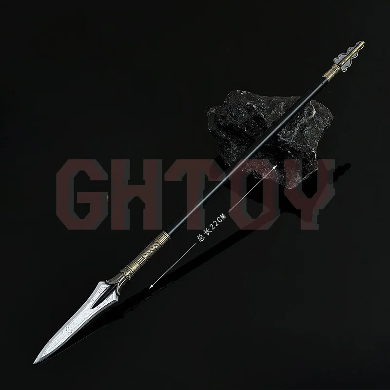 

22cm/8.66in Journey to the West Movie and TV Surrounding Ivory Spear Ancient China Metal Weapon Model Desktop accessorie Toy boy