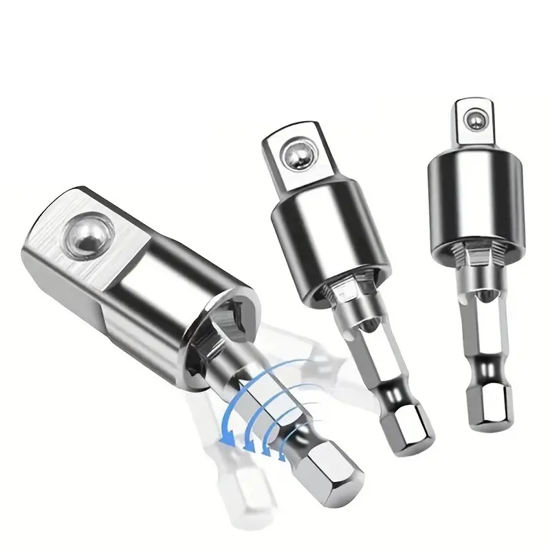 1/4 "3/8" 1/2 "ประแจไฟฟ้าเจาะอะแดปเตอร์ซ็อกเก็ต Rotatable Square SOCKET Converter เครื่องมือหกเหลี่ยมสแควร์หัวเชื่อมต่อ Rod