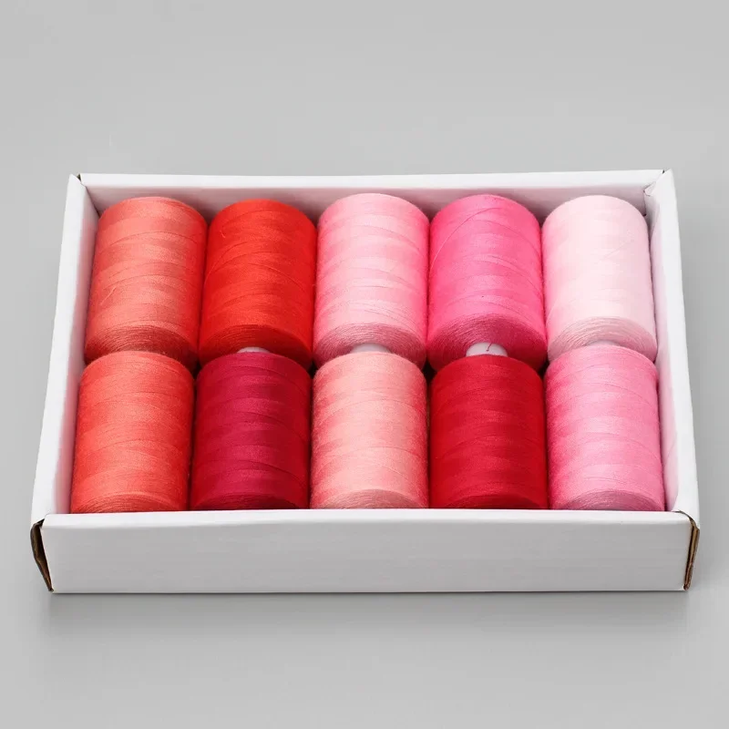 Hilo de coser 402, hilo de coser a mano para el hogar, juego de 10 colores Multicolor, 1000 yardas, hilo de Color DIY, Color común, tono cálido y frío