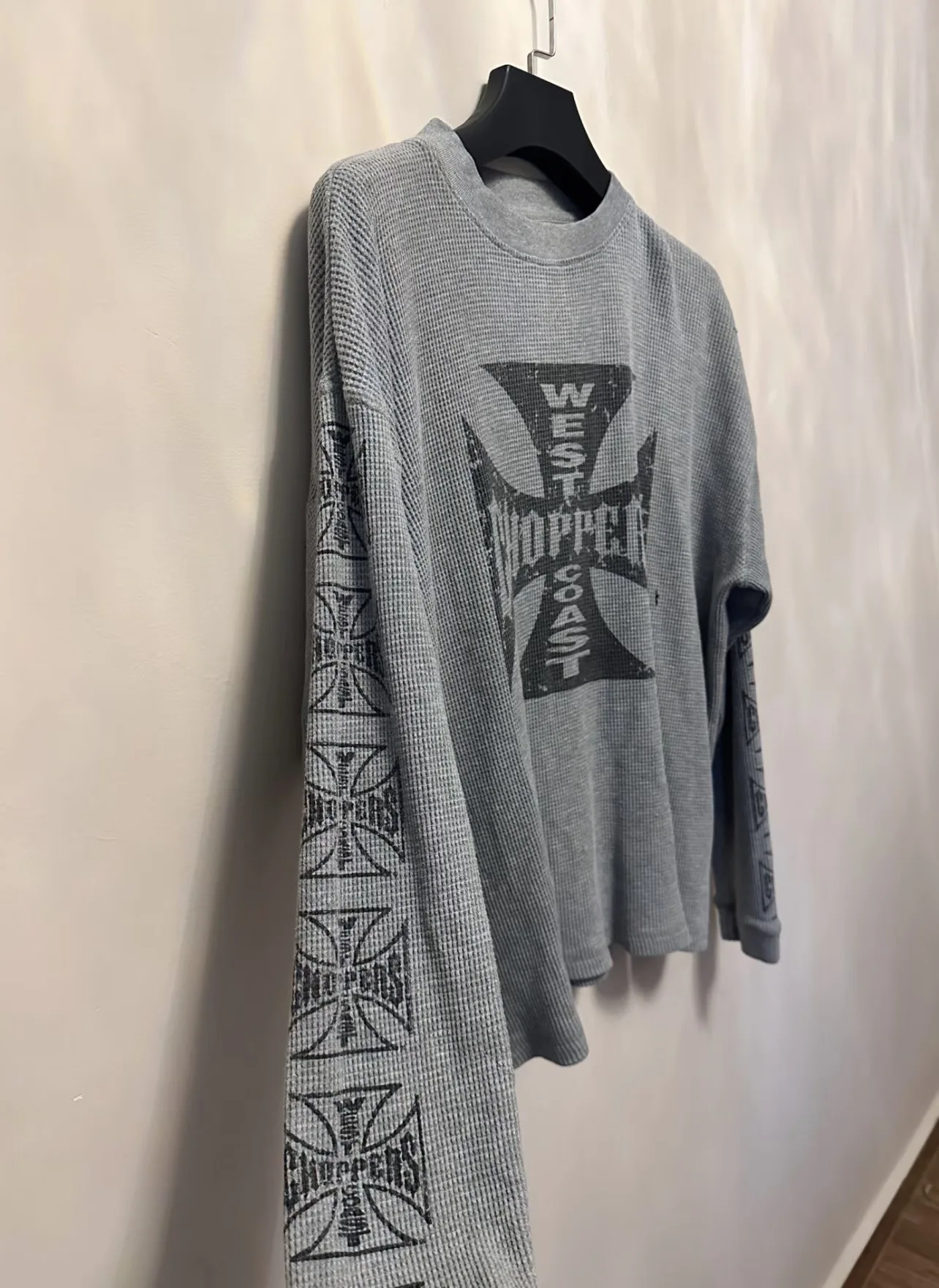 West coast choppers vintage Waffle logo loose-fitting casual vintage long-sleeved T-shirt