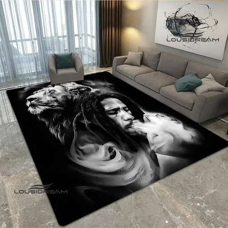 Bob Marley Lion Maple Leaf Printed Carpet home decoration accessories kitchen mat rugs living room rug for bedroom birthday gift