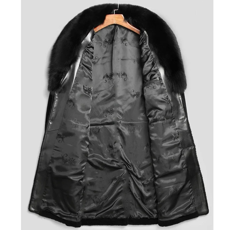 Мужская толстая куртка из однотонного искусственного меха, зимняя шуба с отложным воротником, верхняя одежда из искусственного меха, черные парки, повседневные карманы, 2025 г., свободные