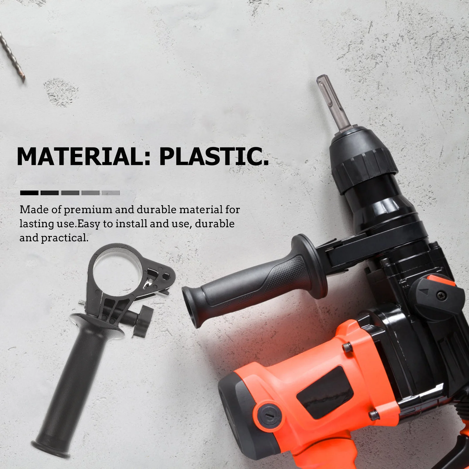 

4 шт., регулируемая ручка ударной дрели, 41-44 мм, нескользящая цилиндрическая конструкция, стабильные характеристики, высокая надежность