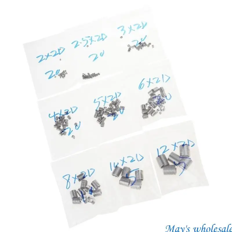 Sửa chữa sợi thép 120pcs Bộ 2 mm đến 12 mm Chèn chèn chèn cho các ứng dụng ô tô & điện tử 448a