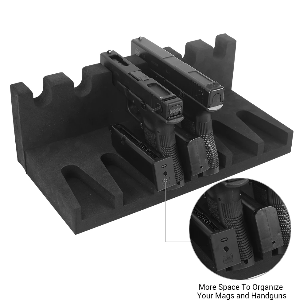 4/6 Slots Handgun Display Rack Glock Magazine Holder Pistol Storage Soft EVA Foam Gun Stand Weapon Support Hunting Accessories