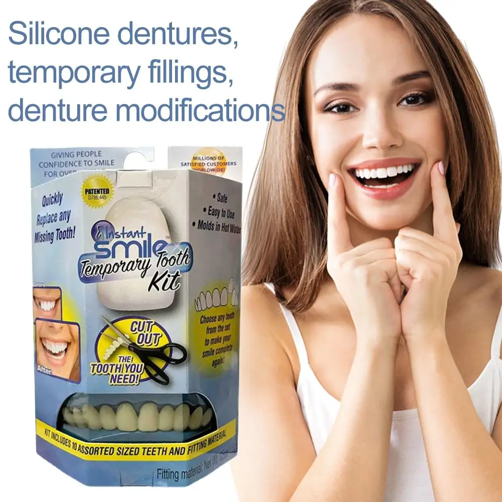 العناية بالأسنان وهمية الأسنان طقم أسنان القشرة العلوي السفلي المفاجئة هدفين مرنة الراحة صالح كاذبة إصلاح الأسنان ملء المواد