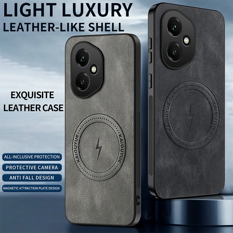 Luxuriöse Leder-Handyhülle mit Magnetverschluss und Matter Oberfläche für HONOR 600 500 400 200 Magic 8 Pro Lite Flash im Business-Stil