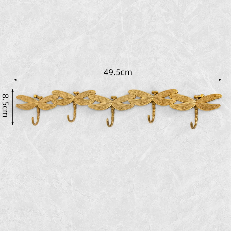 

Hangers Key Holder Wall Brass Dragonfly Entrance Hanging Hook Cloakroom Long Rack Hook Home Decoration Housekeeper on Wall