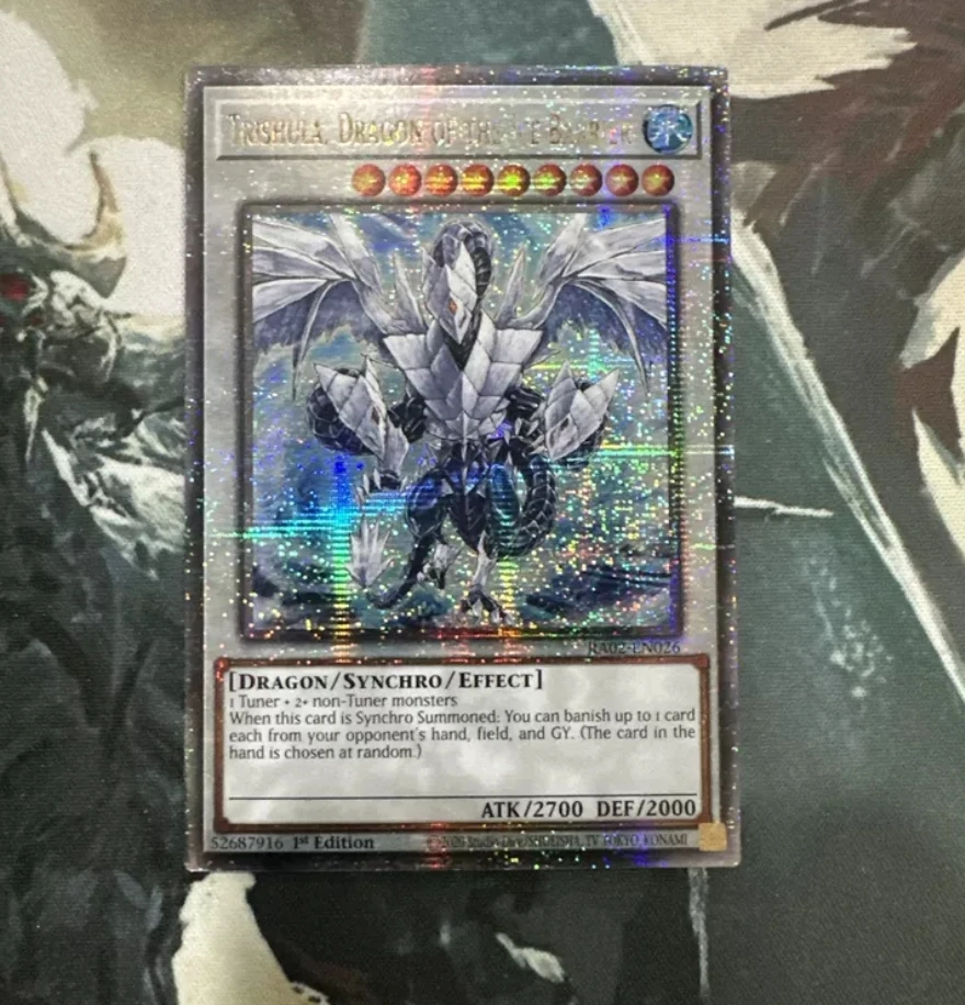 Yugioh KONAMI TCG RA02-EN026 Trishula, Dragon of the Ice Barrier Quarter Century Secret English 1st Edition Collection Mint Card