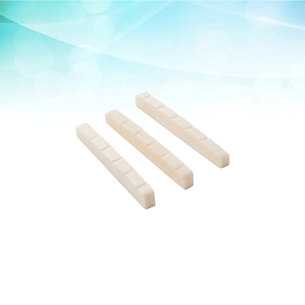 

3pcs 6 String Slotted Bass Nut Made Of Natural Bone Lightweight Durable Instrument Accessory For Guitar Players Guitar Parts