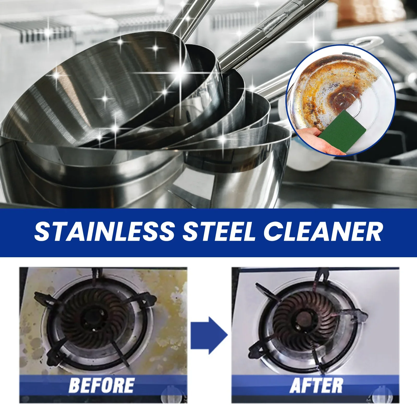 Cookware Cleaner Paste Powerful Pot Bottom Scale Cleaner Pan Rust Remover Cookware Dirt Washing Stainless Steel Cleaning Cream