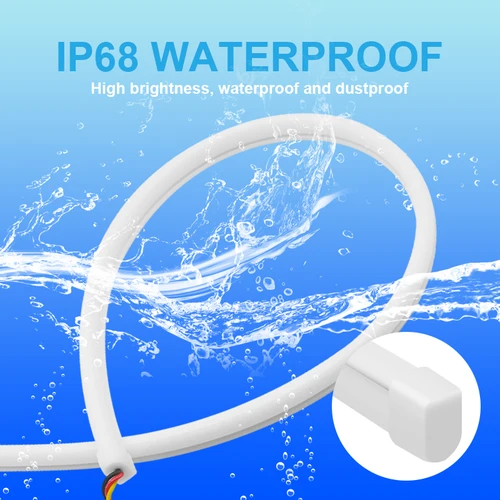 Imagen 2 del producto 2 uds RGB luces LED de circulación diurna para coche aplicación/Control remoto tiras de faros flexibles para automóvil DRL lámparas de señal de giro fluidas 60cm 12V