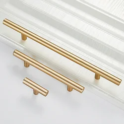 Modern Gold Kitchen Door T Bar Straight Handle Knobs Cabinet Pull Diameter 10mm Stainless Steel Handles Furniture Handle