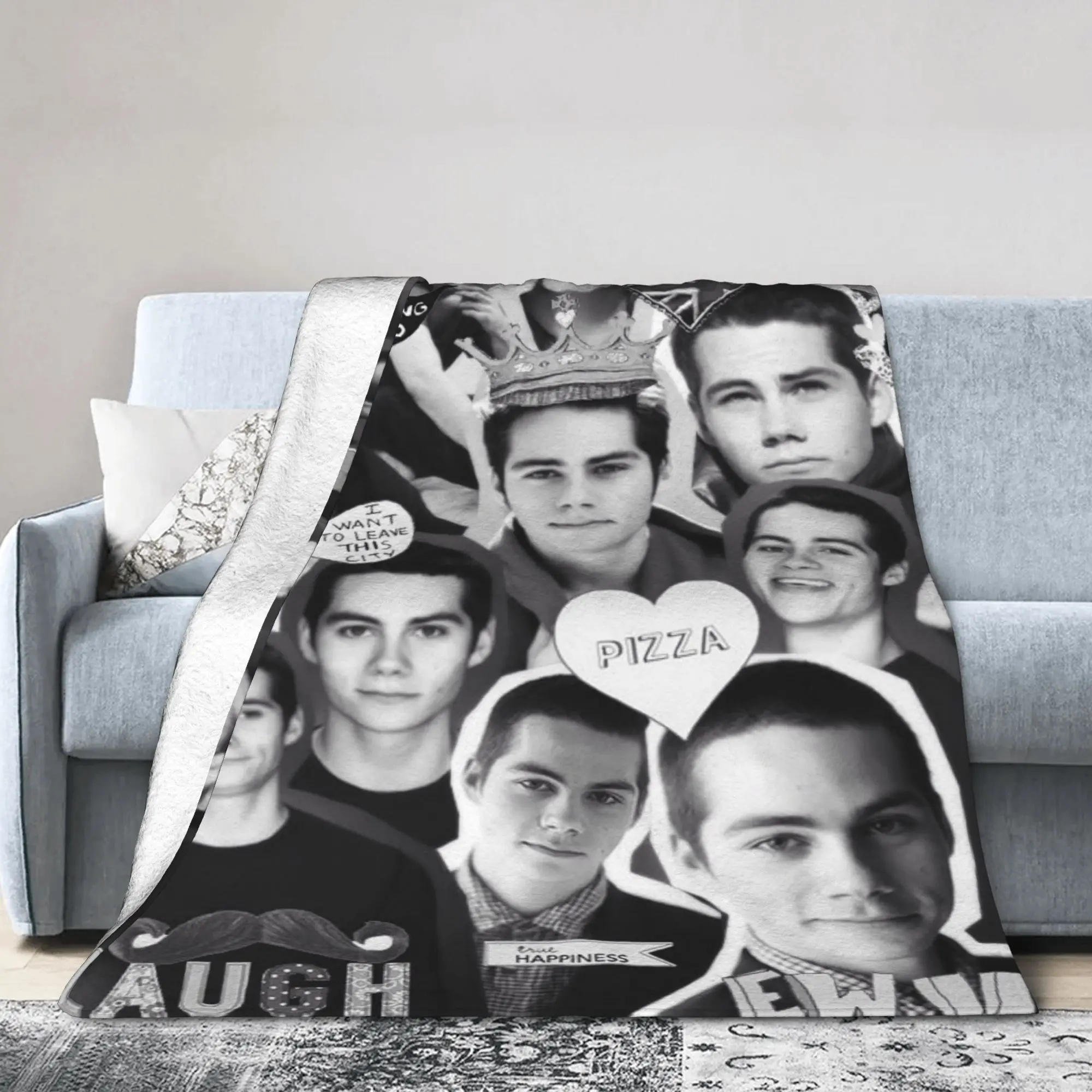 Dylan O'Brien Collage Vintage Plush Blanket Actor Custom Throw Blanket for Home 125*100cm Quilt