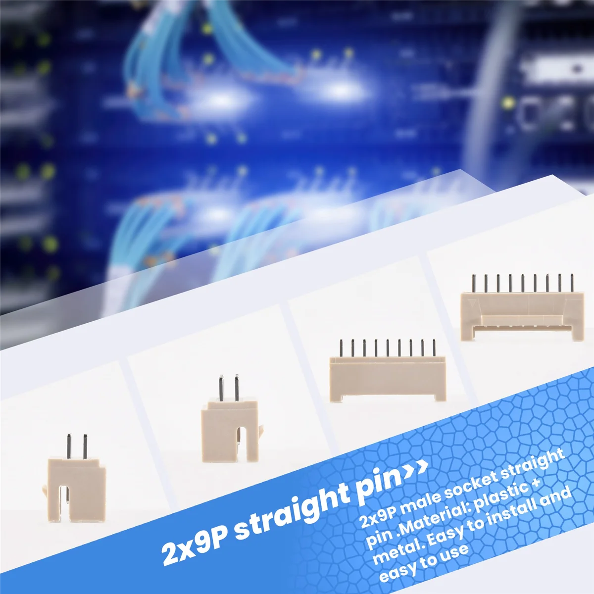 

Hot Sale 50Pcs Miner Connector 2X9P Male Socket Straight Pin Double Row Buckle for Asic Miner Antminer S9 S9J S9K L3+ Z9Mini Z11