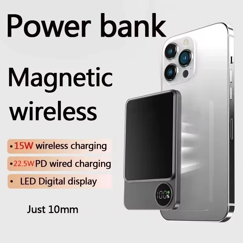 Ranwomen 10000mAh Magnetic Power Bank PD 22.5W Portable Magsafe Fast Charge for IPhone 15 14 13Pro External Battery Power Banks