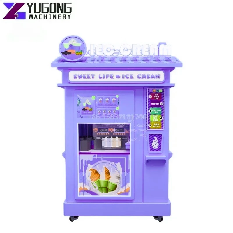 

Automated Operating Ice Cream Machine Fully Automatic Ice Cream Vending Machines Softy Ice Cream Vending Machine for Mexico