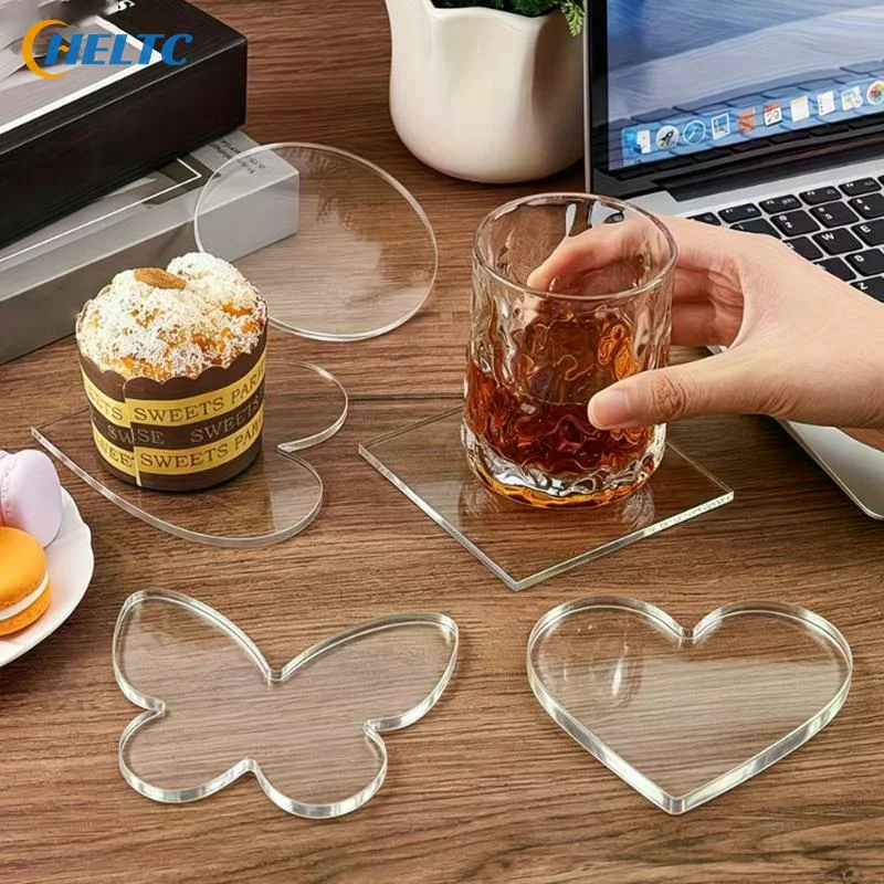 Clear Acrylic Coasters, Multi-Functional For Cup Placement, Decoration, Jewelry Display For Home Office Coffee Table DIY Crafts