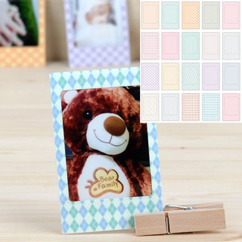 100Pcs/Lot DIY Scrapbook Decorative Paper Photos Frame For Instax Mini Film Candy Color Photo Albums Stickers Home Decor