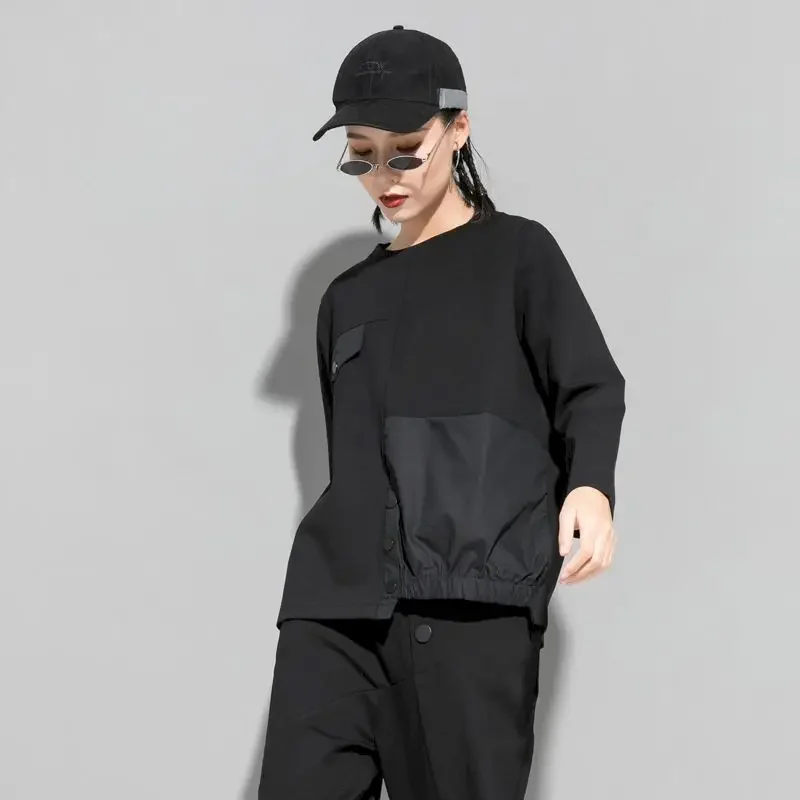 Fake Two-piece Stitching Pullovers Women Fall Winter Trend Oversized Pullover Loose Long Sleeve Fashion Sweatshirt Aesthetic Top