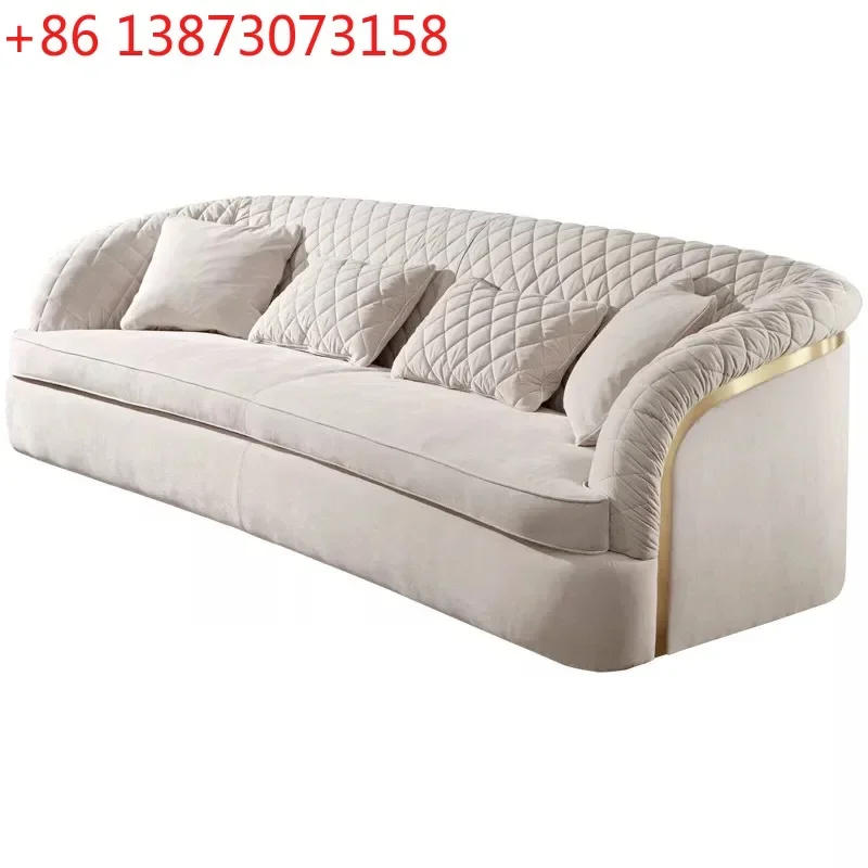 light luxury fabric curved sofa post-modern simple three-person small apartment four-person complete package
