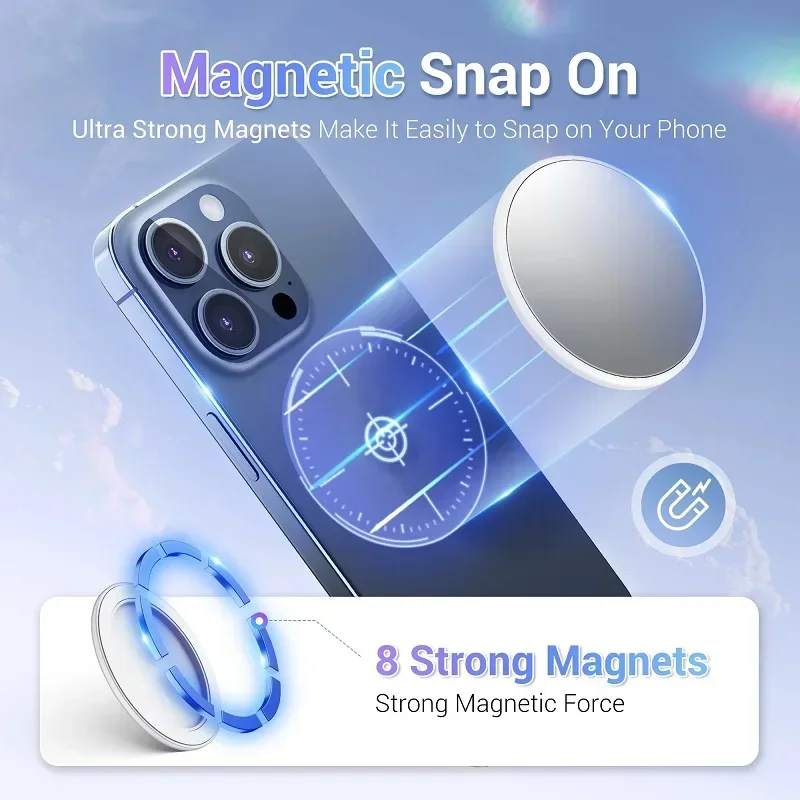 

New Magnetic Phone Rear Selfie Vlog Mirror HD Photo Assist Camera Convex Decor Mirror for IPhone Samsung Photography Accessories
