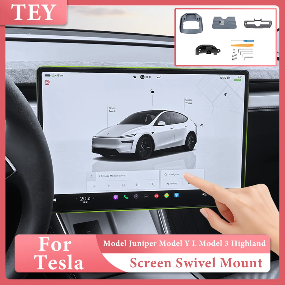 

Screen Swivel Mount For Tesla Model Juniper Model Y L 4 Direction Adjustment Tilt GPS Rotating Bracket Kit Model 3 Highland