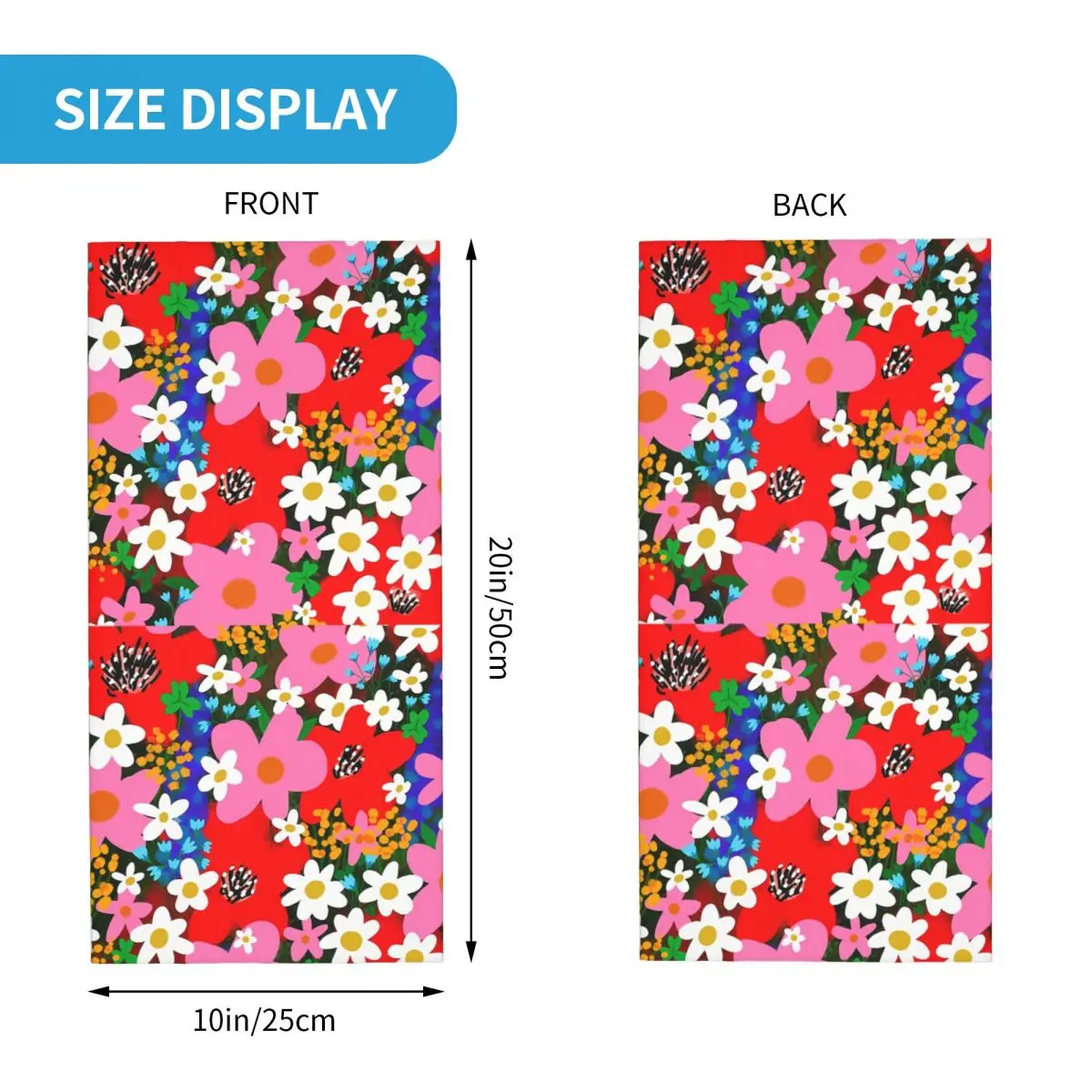 Flower Power Bandana na szyję Biały szalik Wielofunkcyjne nakrycie głowy Wędkarstwo Unisex Dorośli Zima