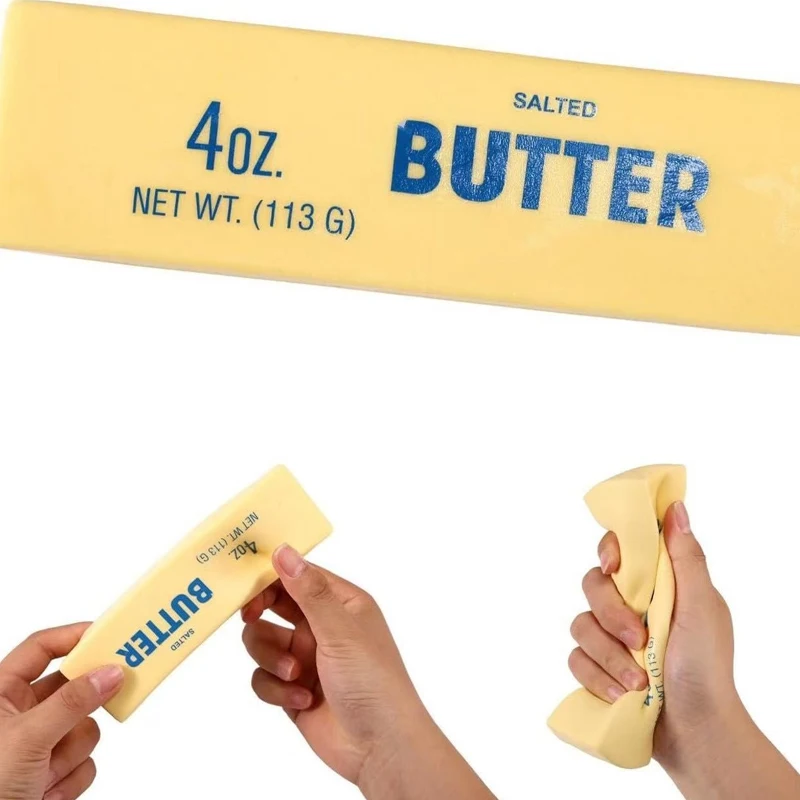 Slow Rising Butter Stick Squeeze Toy Realistic Food Simulation Stress Relief Toy Soft Squishy Fidget Toy for Anxiety Home Decor