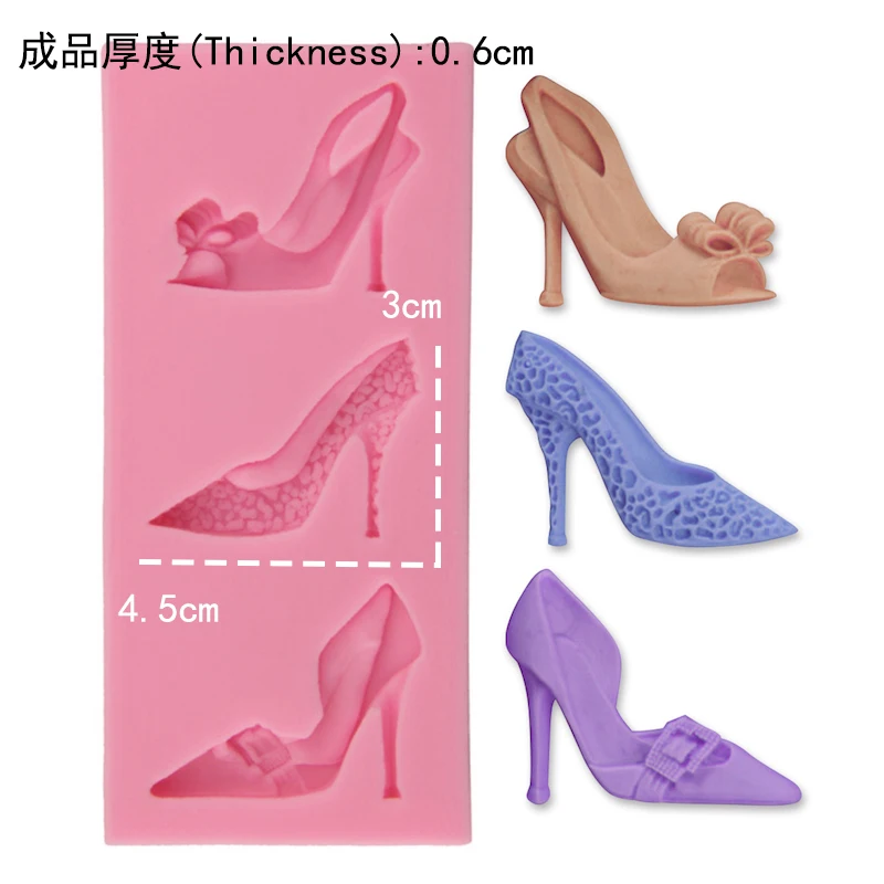 Girl High-heeled shoe Lady Silicone Fondant Soap 3D Cake Mold Cupcake Jelly Candy Chocolate Decoration Baking Tool FQ3060