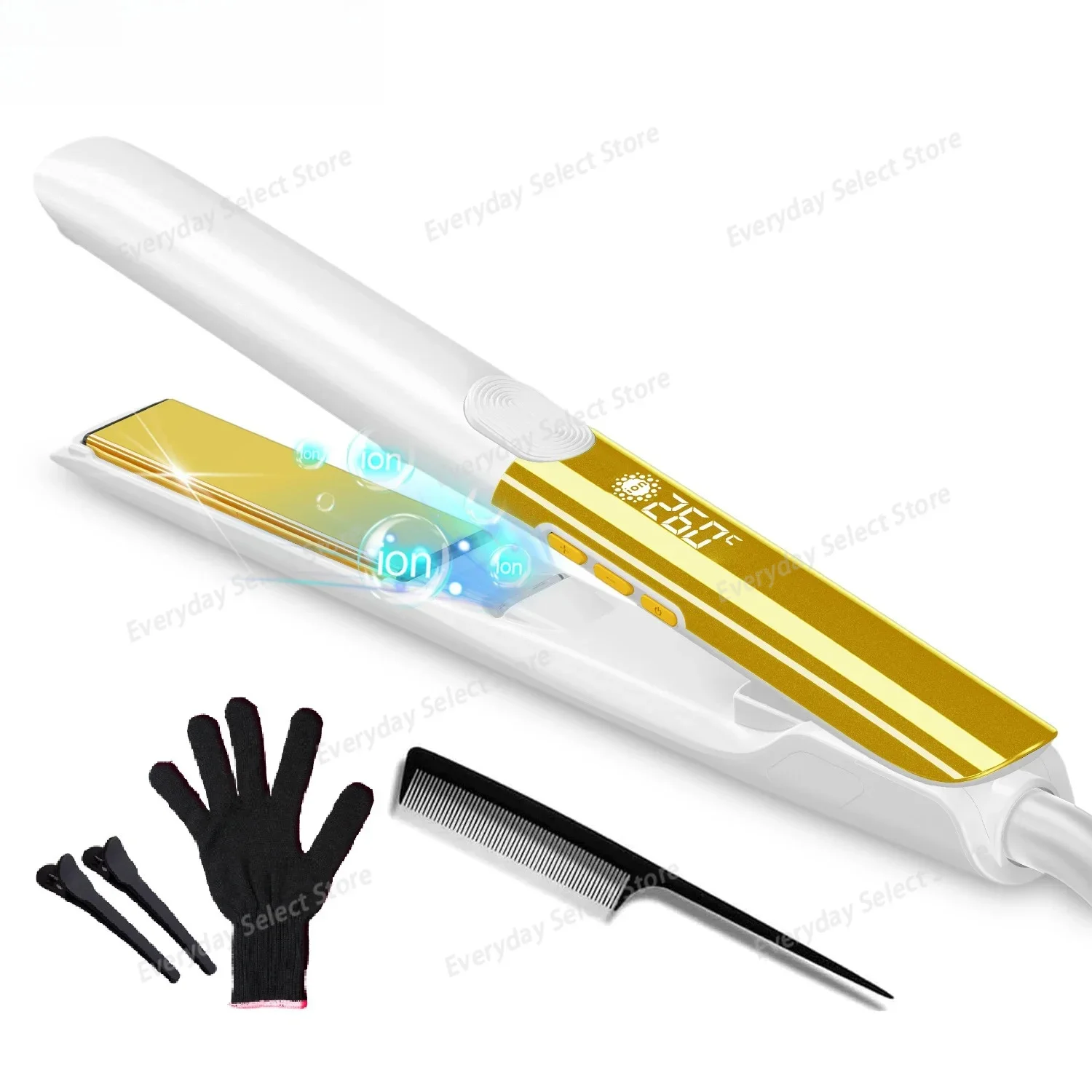 2‑in‑1 Electric Hair Straightener Curler, Negative Ion High Temperature Vibration Flat Iron Household Hairs Styling Tool