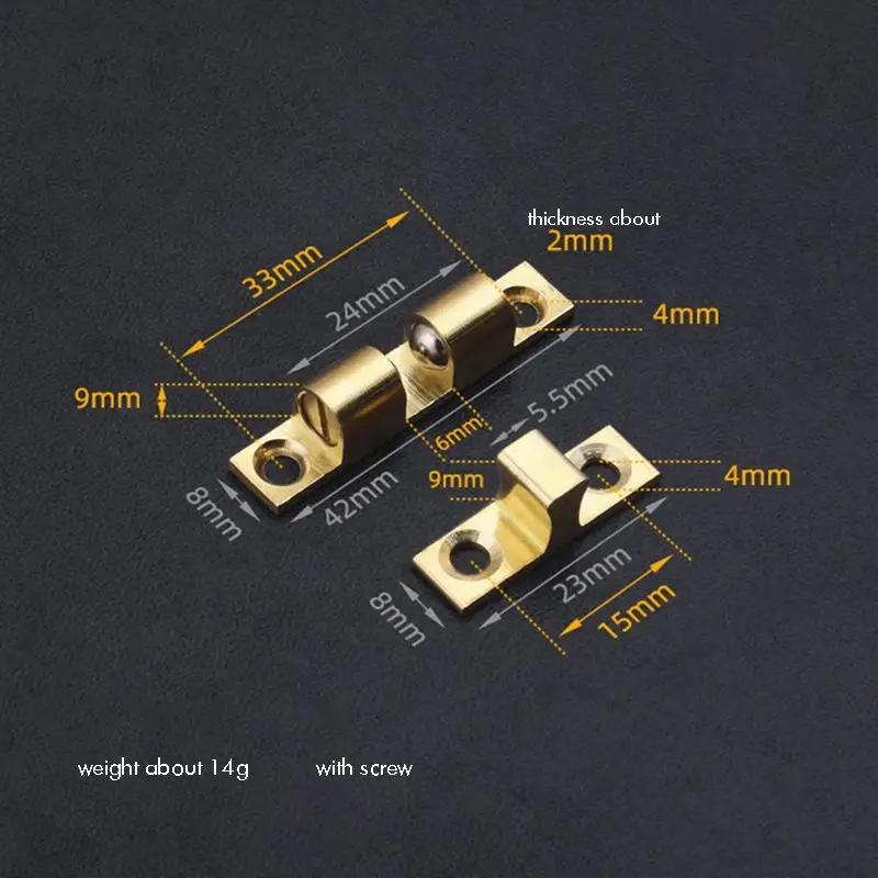 42mm Brass Adjustable Double Ball Tension Roller Catch Latch Hardware Fitting for Cabinet Closet Furniture Door задвижка дверная