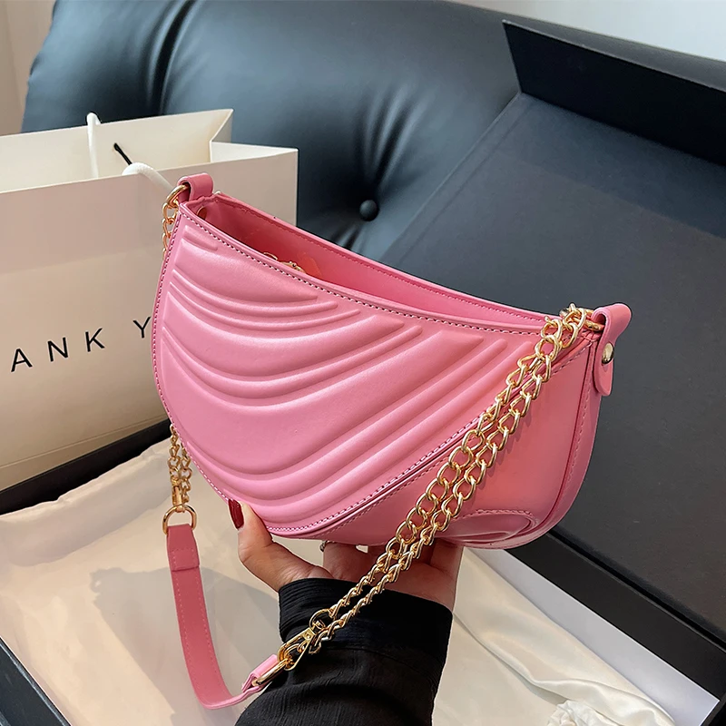 2023 New Hobo Bag Winter Trend Irregular Underarm Shoulder Bag Designer Women Pu Leather Handbag Chain Lady Crossbody Bag