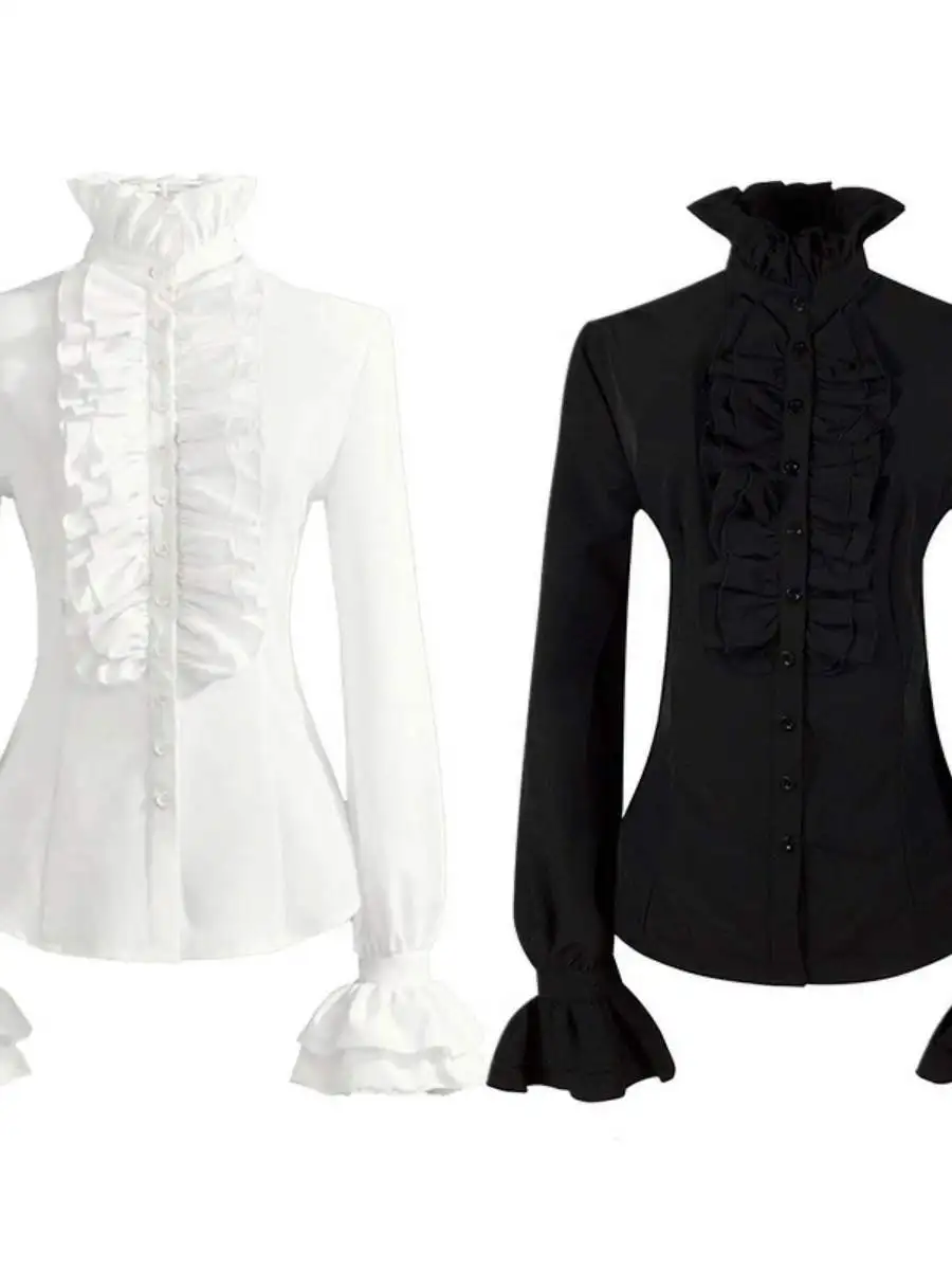 

Женский плиссированный костюм размера плюс в стиле панк, средневековая внутренняя одежда, викторианский топ из полиэстера, зимний модный этнический сценический костюм