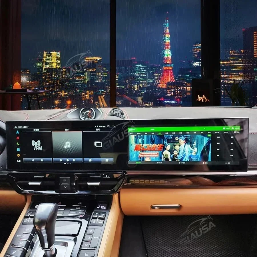 Car Radio For Porsche Cayenne 2010-2017 Interactive 12.3inch Dual Screen Android 13.0 Multimedia Auto Stereo Video Carplay BT