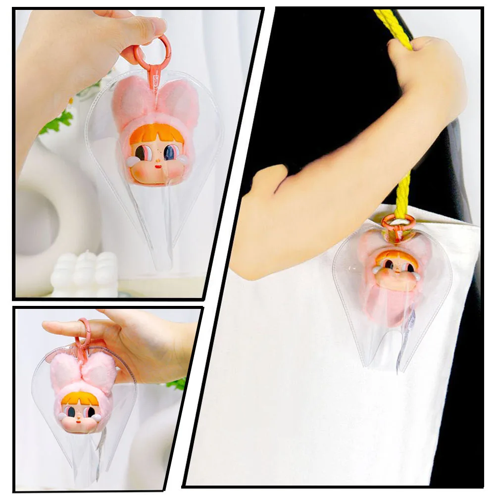 Transparent Display Pouch Clear Storage Case For Anime Cartoon Dolls PVC Dust Prevention Bags Travel Package Pendant Accessories