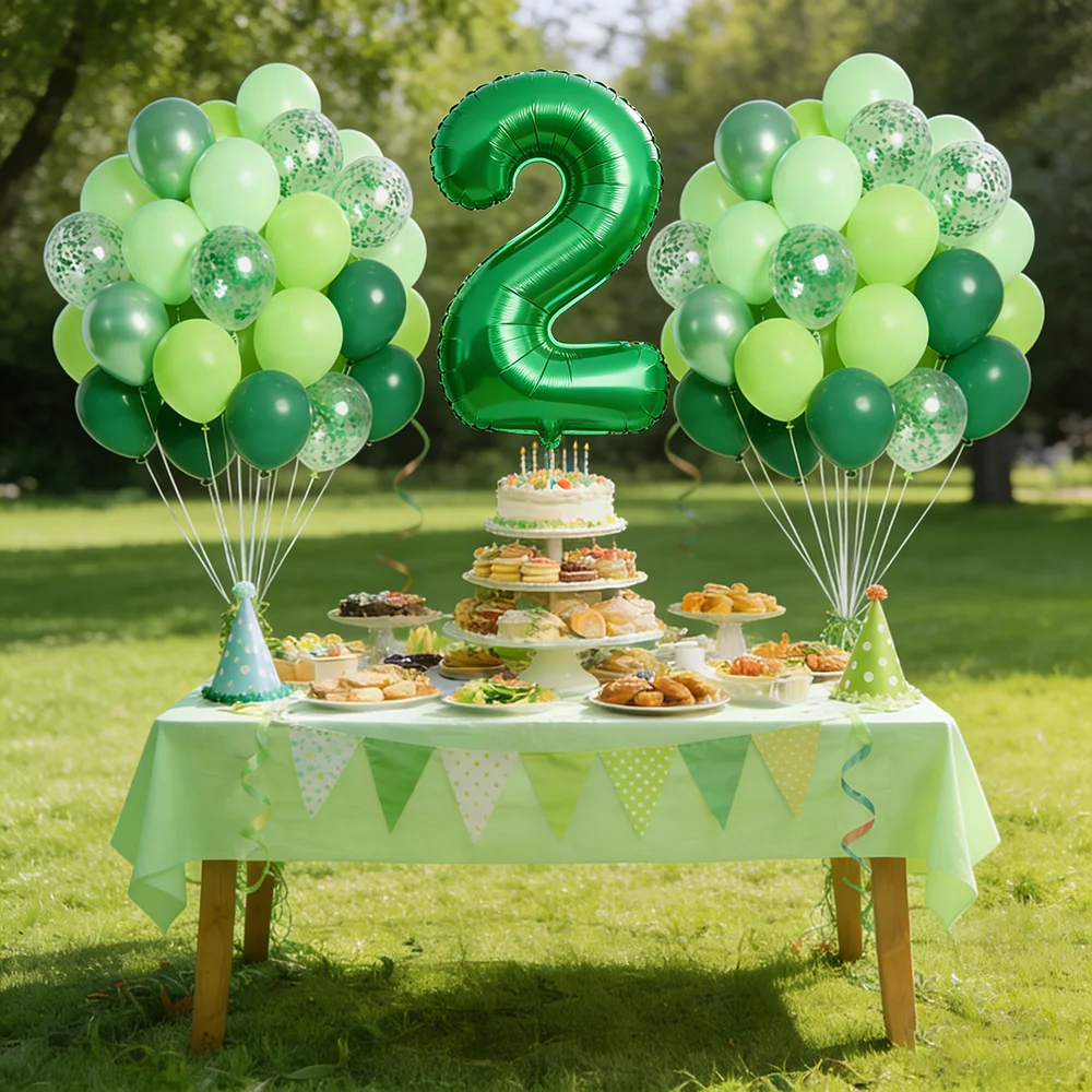 

Boy Girl Birthday Balloons 40inch Green Number Balloon Set 0-9 Year Old Happy Birthday Party Decoration Kids Anniversaire Decor