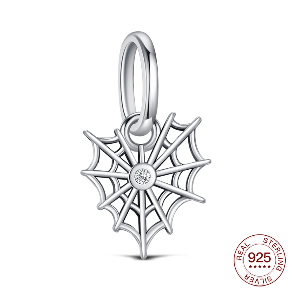 

2025 стерлингового серебра 925 пробы, очаровательные бусины на Хэллоуин, паутина, любовь, бусины для оригинального браслета, сделай сам, женские вечерние, популярные ювелирные изделия, подарок для влюбленных